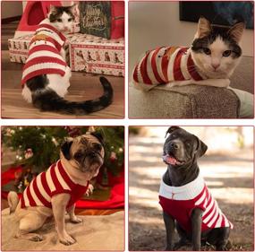 img 3 attached to 🎄 DOGGYZSTYLE Christmas Dog Sweaters Xmas Pet Costume Gifts - Animal Snowman Reindeer Print Holiday Clothes for Winter Festivities - Puppy Cat Knitted Jumpers Pajamas Outfit