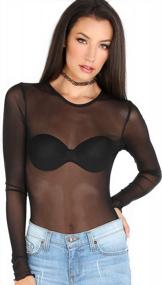 img 2 attached to Women'S Sexy Mesh Tops Long Sleeve Sheer Blouse Clubwear Shirts - Kyerivs Black