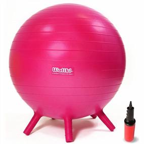 img 4 attached to Pink 18-Inch Children'S Chair Ball With Feet - Therapy Ball And Alternative Classroom Seating By WALIKI