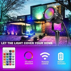 img 3 attached to 8 Pack Of ALEDECO RGB 5W 12V Low Voltage Landscape Lighting LED Spotlights With Remote Control And 16 Color Options, Waterproof Garden Pathway Lights With Stakes For Outdoor Decoration