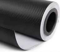 diyah 3d black carbon fiber film twill weave vinyl sheet roll wrap diy decals - 120" x 60" / 10ft x 5ft logo