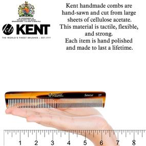 img 3 attached to 🔸 Kent 2T 6 Inch Double Tooth Hair Dressing Comb, Fine and Wide Tooth Styling Comb for Hair, Beard, and Mustache, Coarse and Fine Hair Grooming Comb for Men, Women, and Kids. Handcrafted in England