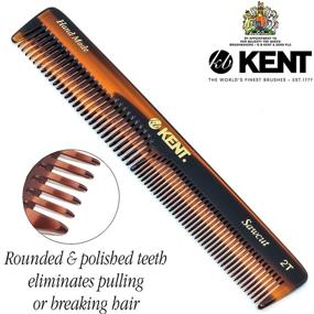 img 1 attached to 🔸 Kent 2T 6 Inch Double Tooth Hair Dressing Comb, Fine and Wide Tooth Styling Comb for Hair, Beard, and Mustache, Coarse and Fine Hair Grooming Comb for Men, Women, and Kids. Handcrafted in England