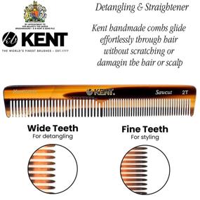 img 2 attached to 🔸 Kent 2T 6 Inch Double Tooth Hair Dressing Comb, Fine and Wide Tooth Styling Comb for Hair, Beard, and Mustache, Coarse and Fine Hair Grooming Comb for Men, Women, and Kids. Handcrafted in England