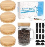 cnvoila 4 bamboo regular mouth mason jar lids 🏺 - premium screw top lids for storage and canning jars logo