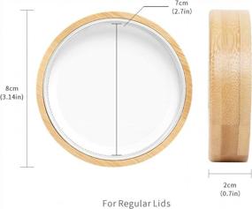 img 1 attached to CNVOILA 4 Bamboo Regular Mouth Mason Jar Lids 🏺 - Premium Screw Top Lids for Storage and Canning Jars