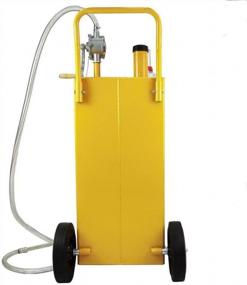 img 2 attached to 30-Gallon Portable Oil Transfer Fluid Diesel Fuel Storage Tanks Gas Caddy Storage With Pump And Wheels For ATV Car Mowers Tractors Yellow