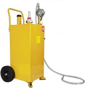 img 4 attached to 30-Gallon Portable Oil Transfer Fluid Diesel Fuel Storage Tanks Gas Caddy Storage With Pump And Wheels For ATV Car Mowers Tractors Yellow