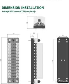 img 3 attached to 🔌 12-Way Fuse Block Blade Fuse Box with LED Warning Indicator, Waterproof Marine Fuse Panel, Cover with Sticker Labels for Car Marine RV Truck DC 12-24V, Negative Bus, 12 Circuits
