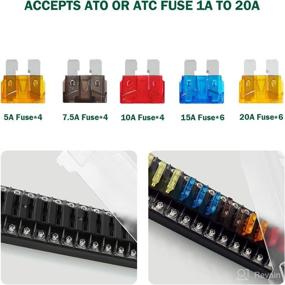 img 2 attached to 🔌 12-Way Fuse Block Blade Fuse Box with LED Warning Indicator, Waterproof Marine Fuse Panel, Cover with Sticker Labels for Car Marine RV Truck DC 12-24V, Negative Bus, 12 Circuits