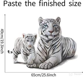 img 1 attached to ROFARSO Lifelike Cute White Tiger Jungle Animal Wall Stickers: Add a Playful Touch to Your Home Decor!