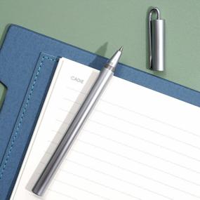 img 1 attached to Портативный набор ручек для подписи для бизнеса - классическая перьевая ручка с шариковой ручкой из серебряного металла и индивидуальным спиральным дизайном, 0,5 мм - идеальный подарок для боссов и бизнесменов