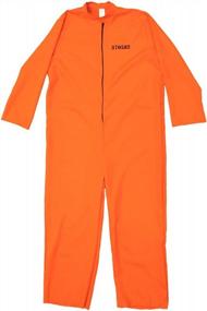 img 1 attached to Men'S Orange Prisoner Jumpsuit Halloween Costume - Conniving Convict