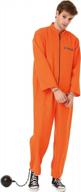 men's orange prisoner jumpsuit halloween costume - conniving convict logo