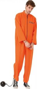 img 4 attached to Men'S Orange Prisoner Jumpsuit Halloween Costume - Conniving Convict