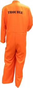 img 3 attached to Men'S Orange Prisoner Jumpsuit Halloween Costume - Conniving Convict
