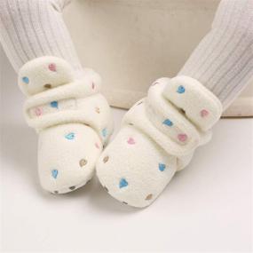 img 3 attached to COSANKIM Baby Booties: Non-Slip Fleece Slipper Socks For Newborn Boys & Girls
