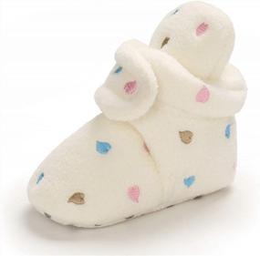 img 4 attached to COSANKIM Baby Booties: Non-Slip Fleece Slipper Socks For Newborn Boys & Girls