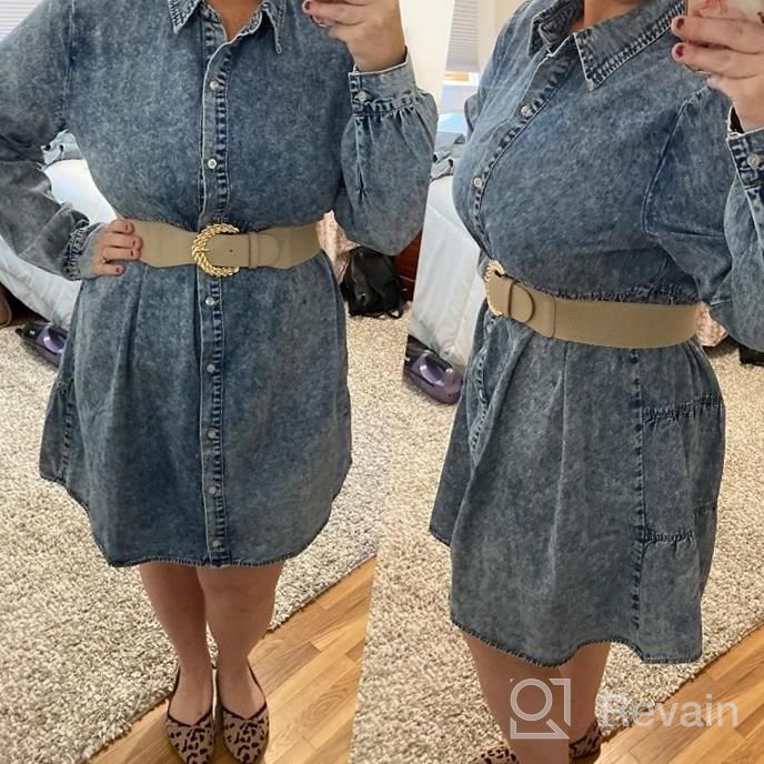 img 1 attached to Stay Fashionable And Casual With LookbookStore'S Long Sleeve Jean Dress For Women - Denim Babydoll Shirt Dress With Button Down Detailing review by Gillian Francis
