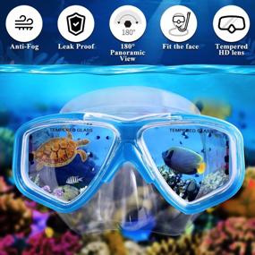 img 3 attached to Odoland Junior Snorkeling Kit - 6-In-1 Set For Kids Age 9-15 With Full Face Anti-Fog And Anti-Leak Snorkel Mask, Adjustable Swim Fins, Beach Blanket And Waterproof Case For Boys And Girls