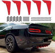 🔴 red rear diffuser v3 5 fins set for dodge challenger (2015-2022) logo