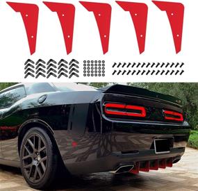 img 4 attached to 🔴 Red Rear Diffuser V3 5 Fins Set for Dodge Challenger (2015-2022)