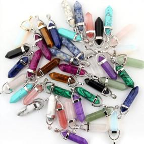 img 3 attached to 14 Bullet-Shaped Healing Pointed Chakra Pendants Made Of Sugilite Quartz Crystal Stone In Random Color For DIY Necklaces