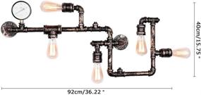 img 3 attached to Vintage Farmhouse 5-Light Industrial Wall Sconce - Stylish Water Pipe Steam Punk Wall Lamp