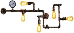 img 4 attached to Vintage Farmhouse 5-Light Industrial Wall Sconce - Stylish Water Pipe Steam Punk Wall Lamp