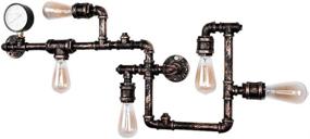 img 2 attached to Vintage Farmhouse 5-Light Industrial Wall Sconce - Stylish Water Pipe Steam Punk Wall Lamp