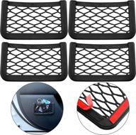 🚗 convenient car storage solution: 4 piece car net pocket organizer for purse, phone, and more! логотип