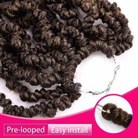 img 1 attached to 4 Packs Short Curly Spring Pre-Twisted Braids Synthetic Crochet Hair Extensions 6 Inch 15 Strands/Pack Ombre Crochet Twist Braids Fiber Fluffy Curly Twist Braiding Hair Bulk (6“ (Pack Of 4), M30#)