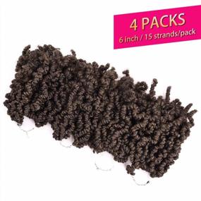 img 2 attached to 4 Packs Short Curly Spring Pre-Twisted Braids Synthetic Crochet Hair Extensions 6 Inch 15 Strands/Pack Ombre Crochet Twist Braids Fiber Fluffy Curly Twist Braiding Hair Bulk (6“ (Pack Of 4), M30#)