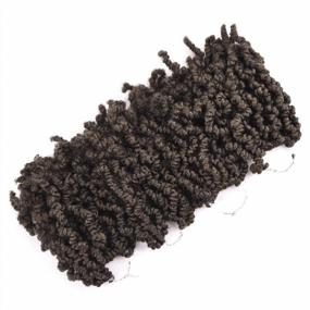 img 4 attached to 4 Packs Short Curly Spring Pre-Twisted Braids Synthetic Crochet Hair Extensions 6 Inch 15 Strands/Pack Ombre Crochet Twist Braids Fiber Fluffy Curly Twist Braiding Hair Bulk (6“ (Pack Of 4), M30#)