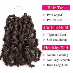 img 3 attached to 4 Packs Short Curly Spring Pre-Twisted Braids Synthetic Crochet Hair Extensions 6 Inch 15 Strands/Pack Ombre Crochet Twist Braids Fiber Fluffy Curly Twist Braiding Hair Bulk (6“ (Pack Of 4), M30#)