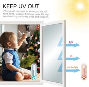 img 2 attached to 🌞 Filmgoo Daytime Privacy Mirror Film - Non-Adhesive Static Cling, One Way, Sun Blocking Heat Control Window Tinting Film for Home Office - Silver, 29.5 Inch x 13.1 Feet