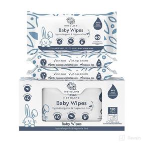 img 4 attached to HEROLIFE Large Flushable Baby Wipes: Biodegradable, Hypoallergenic, 👶 and Eco-Friendly - 120 Thick Wipes in Value Pack
