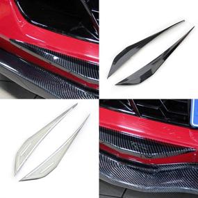 img 1 attached to 🔥 Justautotrim Carbon Fiber-Look Cover Trims – Front Bumper Bottom Corner Accessories for 2014-2018 Chevrolet Corvette C7