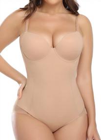 img 4 attached to Women'S Tummy Control Shapewear Bodysuit With Built-In Bra – JOYSHAPER Top For Slimming And Body Shaping