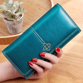 img 2 attached to 👛 Bifold Trifold Women's Handbags & Wallets by AOXONEL Wallets - Stylish Capacity Wallets for Women