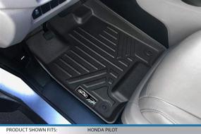 img 3 attached to 🚗 Custom Fit Floor Mats 2 Row Liner Set Black for Honda Pilot 2016-2022 - SMARTLINER