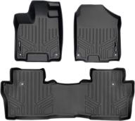 🚗 custom fit floor mats 2 row liner set black for honda pilot 2016-2022 - smartliner logo