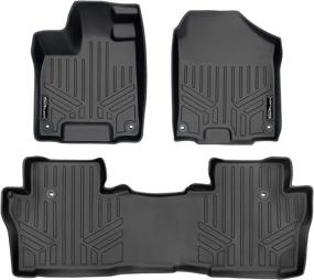 img 4 attached to 🚗 Custom Fit Floor Mats 2 Row Liner Set Black for Honda Pilot 2016-2022 - SMARTLINER