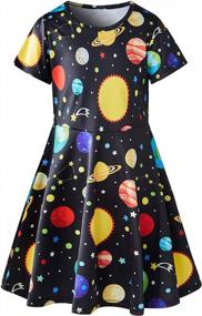 img 4 attached to ALISISTER Little Girls Dress Short Sleeve Toddler Summer Sundress