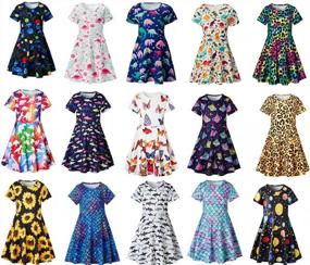 img 1 attached to ALISISTER Little Girls Dress Short Sleeve Toddler Summer Sundress