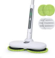 🧹 efficient cordless electric spin mop with reusable microfiber pads for effective wood floor cleaning logo