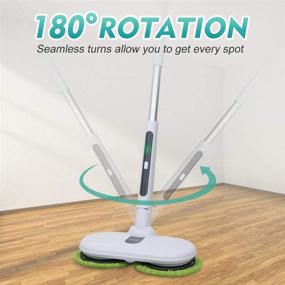 img 1 attached to 🧹 Efficient Cordless Electric Spin Mop with Reusable Microfiber Pads for Effective Wood Floor Cleaning