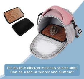 img 1 attached to 🐹 YUDODO Hamster Carrier Guinea Pig Bag: Portable Sugar Glider Pouch, Gerbil Hedgehog, Travel Hangbag - Rat, Squirrel, Outdoor Carrier (Pink)