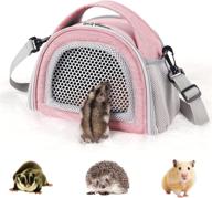 🐹 yudodo hamster carrier guinea pig bag: portable sugar glider pouch, gerbil hedgehog, travel hangbag - rat, squirrel, outdoor carrier (pink) logo