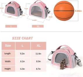 img 3 attached to 🐹 YUDODO Hamster Carrier Guinea Pig Bag: Portable Sugar Glider Pouch, Gerbil Hedgehog, Travel Hangbag - Rat, Squirrel, Outdoor Carrier (Pink)